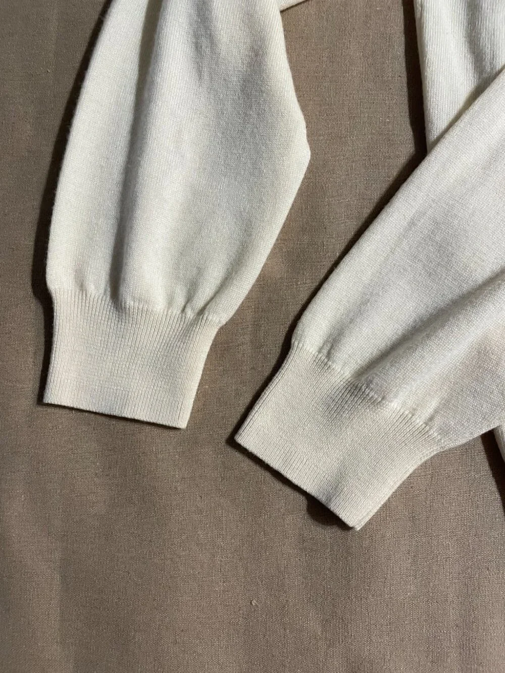 Jos A. Bank Merino Wool Sweater 1/4 Zipper‎ Men's Size XL Beige Preppy Grandpa